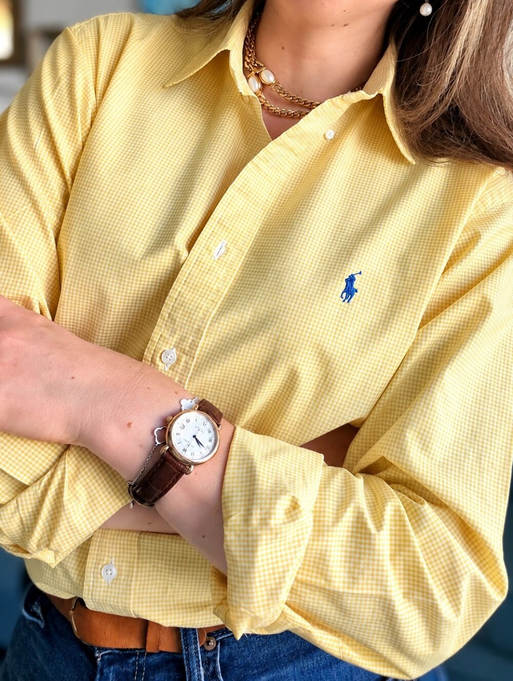 Ralph Lauren Yellow Check Cotton Button-Down Shirt